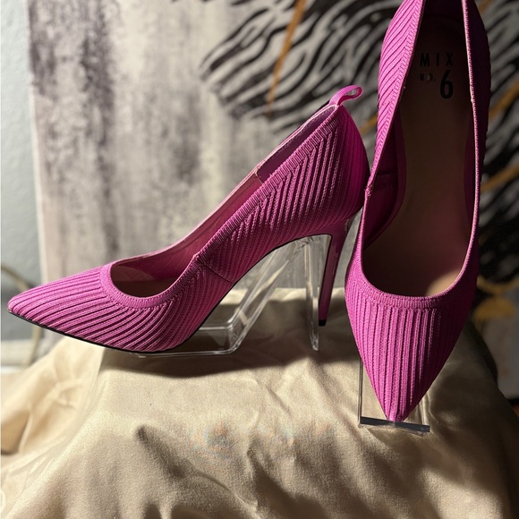 Mix No. 6 Shoes - Mix No. 6 Fuchsia Textured Heels